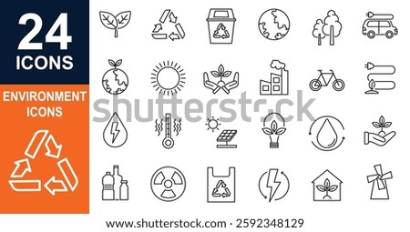 Green Industry Environment icon. Set of icons on the theme of sustainability, green energy, ecology, environment, climate change. Solid vector icons.