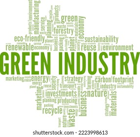 Green Industry word cloud conceptual design isolated on white background.