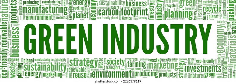 Green Industry word cloud conceptual design isolated on white background.