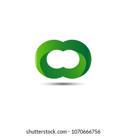 Green infinity logo icon design template vector