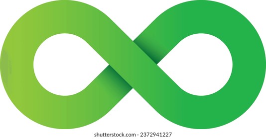 green infinity symbol, sustainable logo illustration 