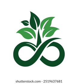 Green Infinity Symbol With Tree Elements for Eco-Friendly Design