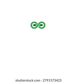 Green infinity symbol vector graphic on white background