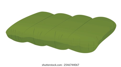 Green  inflatable pillow. vector illustration