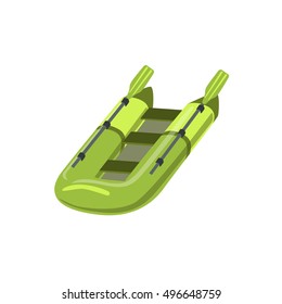 Green Inflatable Raft Type Of Boat Icon