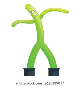Green inflatable tube man is waving its arms in the air