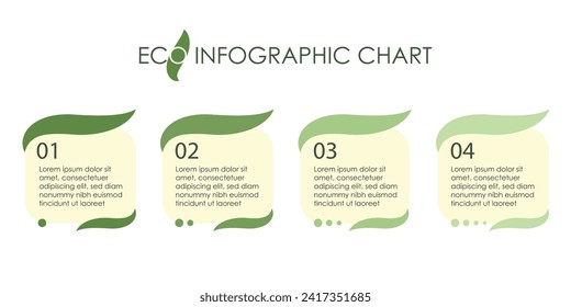 Green infographic. Green eco infograph vector illustration.
