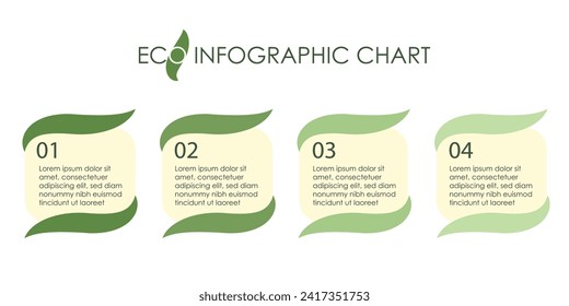 Green infographic. Green eco infograph vector illustration.