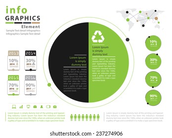 Green infographic vector template design