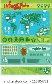 green infographics set. ecology vector