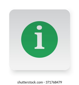 Green Information icon in circle on white app button