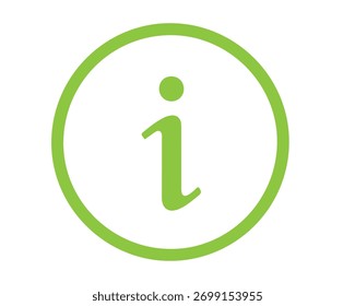 A green information icon with a lowercase i isolated on white background it is a symbol of knowledge, awareness, and guidance, providing clarity and understanding