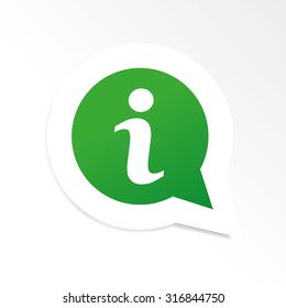 Green information in speech bubble icon
