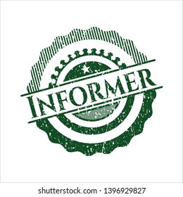 Green Informer distressed grunge style stamp