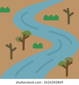 Green Infrastructure Icon: Deteriorated and Dilapidated Rivers