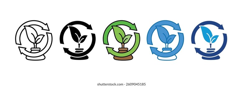 Green Infrastructure Icon Set Multiple Style Collection