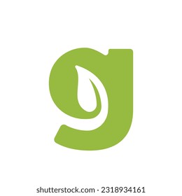 Green Initial letter g nature leaf logo design vector