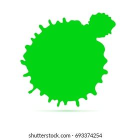 Green ink blot. Abstract background. Speech bubble, vector 3D illustration. Grunge symbol for cards, poster, cover and flyers design