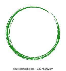 Green Ink Brush Stroke Circle Frame