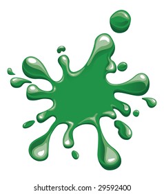 green ink paint splash