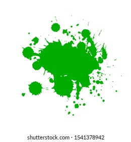 Green ink splashes. Grunge splatters. Abstract background. Grunge text banners