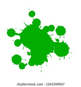 Green ink splashes. Grunge splatters. Abstract background. Grunge text banners