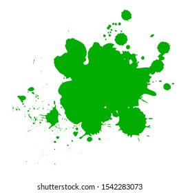 Green ink splashes. Grunge splatters. Abstract background. Grunge text banners