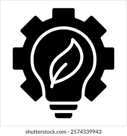 Green Innovation Icon Element For Design
