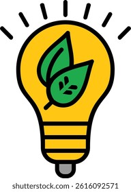Green Innovation Line Vector Icon Design