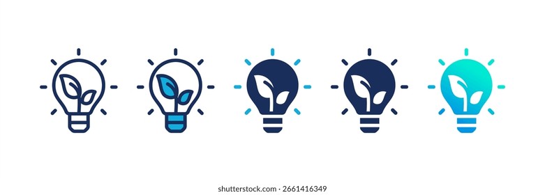 Conjunto de iconos múltiples de innovación verde