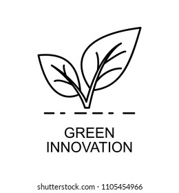 green innovation outline icon. Element of enviroment protection icon with name for mobile concept and web apps. Thin line green innovation icon can be used for web and mobile on white background