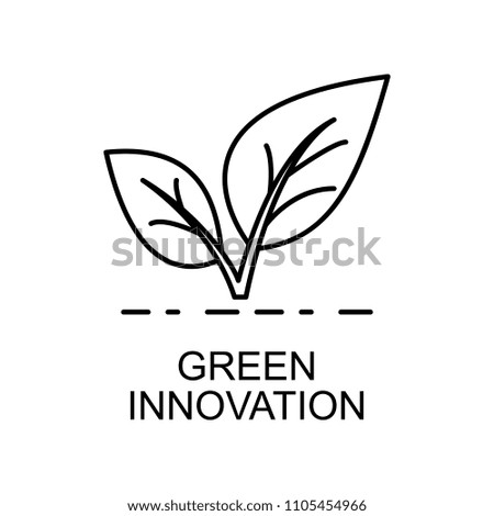 green innovation outline icon. Element of enviroment protection icon with name for mobile concept and web apps. Thin line green innovation icon can be used for web and mobile on white background