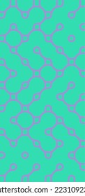 green interlocked pipe shape motif