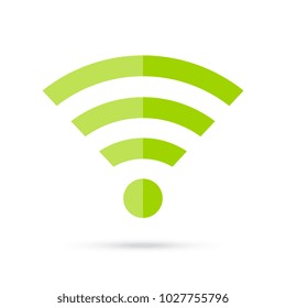 Green internet connection vector icon isolated on white background