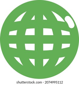 Globo de internet verde, ilustración, vector, sobre fondo blanco.