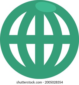 Grünes Internet, Vektorgrafik auf weißem Hintergrund.