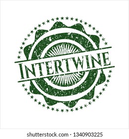 Green Intertwine grunge stamp