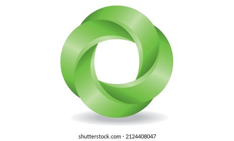 Green intertwined symbol. Vector illustration. 