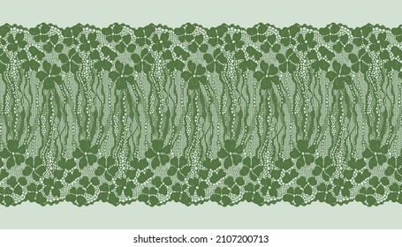 Green Intricate Clover Lace trim.