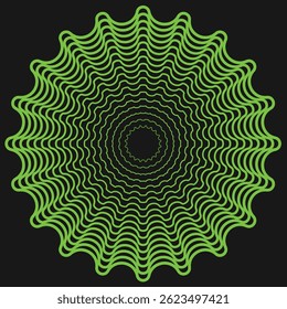 Green Intricate Mandala Vector Design, Ornamental Floral Pattern for Coloring Books, Meditation, Yoga, and Indian Traditional Art