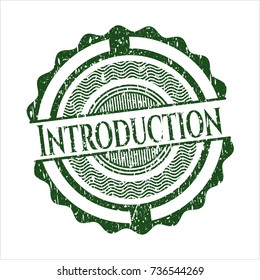 Green Introduction grunge stamp