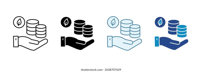 Green Investment Icon Set Multiple Style Collection