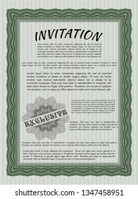 Green Invitation. Artistry design. Customizable, Easy to edit and change colors. With background. 