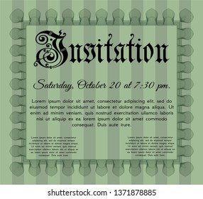 Green Invitation. Complex background. Money Pattern design. Vector illustration. 