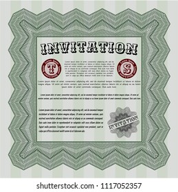 Green Invitation. Complex background. Sophisticated design. Customizable, Easy to edit and change colors. 