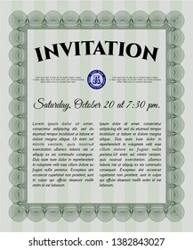 Green Invitation. Customizable, Easy to edit and change colors. With quality background. Artistry design. 