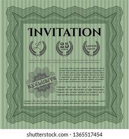 Green Invitation. Easy to print. Customizable, Easy to edit and change colors. Beauty design. 