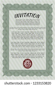 Green Invitation. Money Pattern design. Customizable, Easy to edit and change colors. Easy to print. 