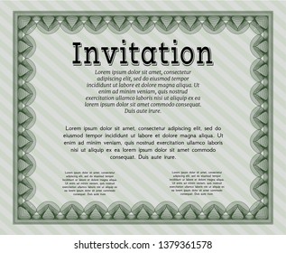 Green Invitation. Money Pattern design. Customizable, Easy to edit and change colors. Printer friendly. 