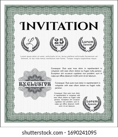 Green Invitation. Money Pattern design. Customizable, Easy to edit and change colors. Easy to print. 